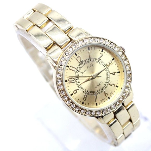 Jessica Carlyle Watch Womens Gold Tone Stainless Steel Classic Quartz Gold Dial - Picture 1 of 8